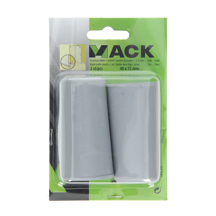 ギャラリービューアに画像をロードする, Mack 1047641 - deurstop rubber + schroef grijs 40 x 75 mm 2 st pcs | 6 stuks