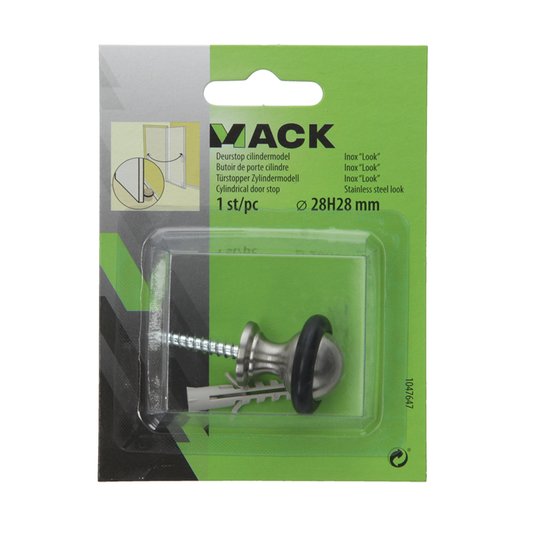 Chargez l'image dans la visionneuse de la galerie, Mack 1047647 - deurstop cilindermodel inox look ø 28h28 mm 1 st pc | 6 stuks