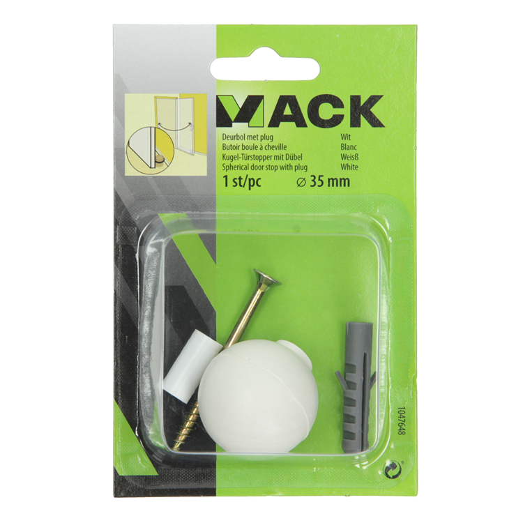ギャラリービューアに画像をロードする, Mack 1047648 - deurbol met plug wit ø 35 mm 1 st pc | 6 stuks