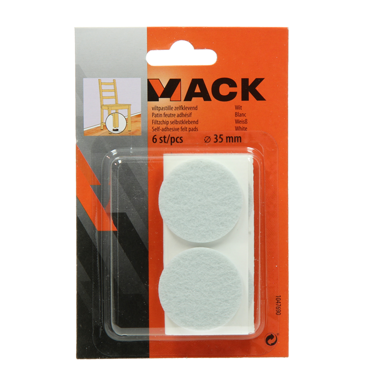 ギャラリービューアに画像をロードする, Mack 1047690 - viltpastille zelfklevend wit ø 35 mm 6 st pcs | 12 stuks