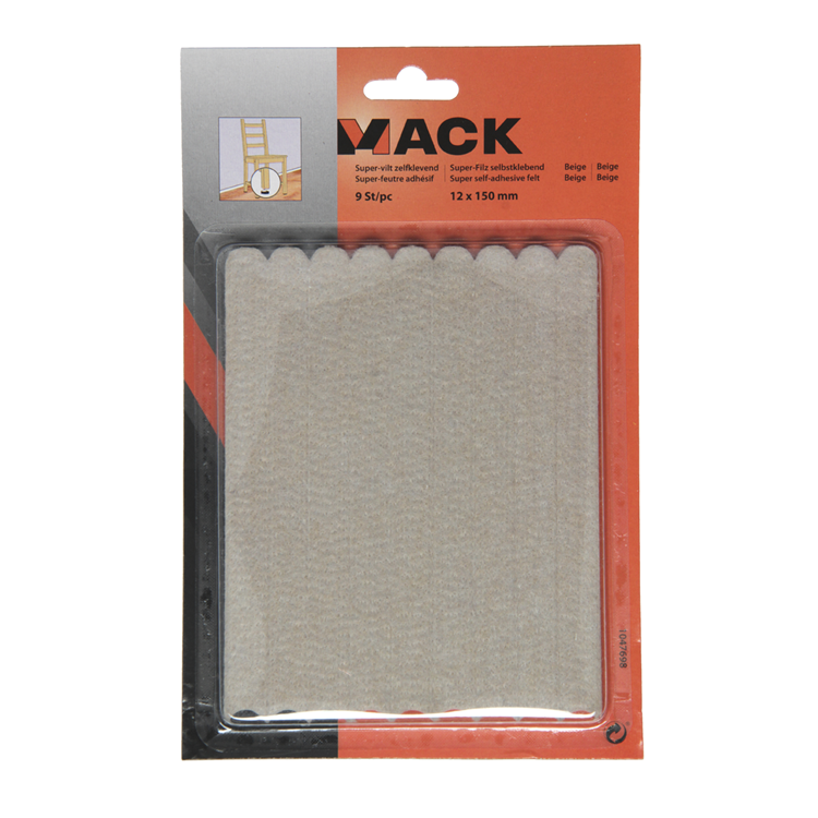Afbeelding laden in galerijviewer, Mack 1047698 - super-vilt zelfklevend beige 12 x 150 mm 9 st pcs | 12 stuks