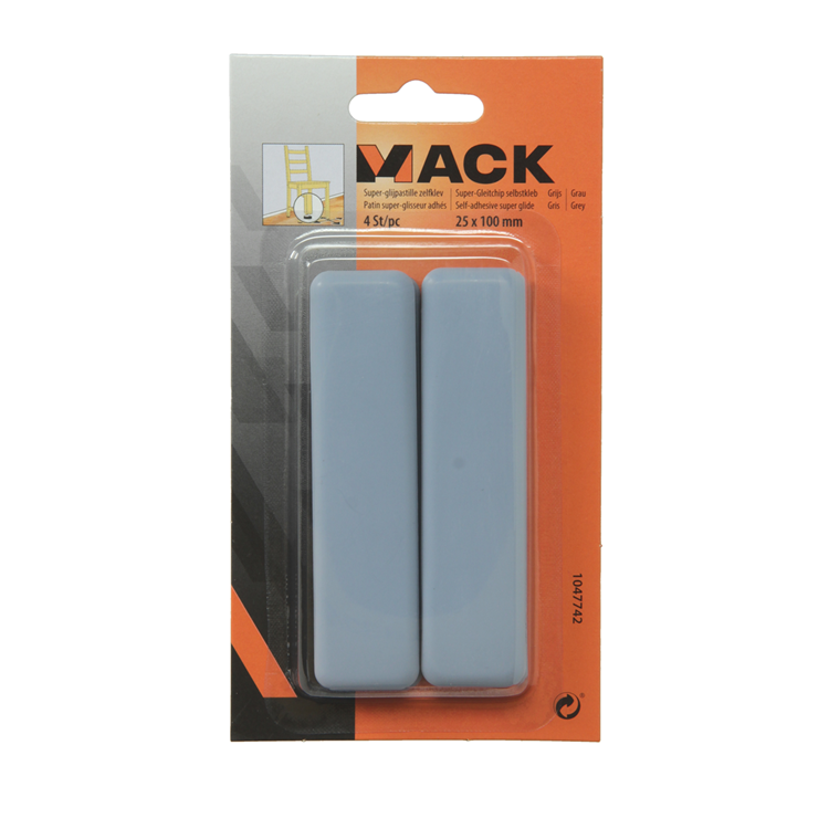 Afbeelding laden in galerijviewer, Mack 1047742 - super glijpastille zelfklevendgrijs 25 x 100 mm 4 st pcs | 12 stuks