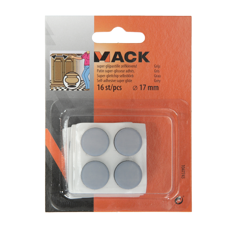 Chargez l'image dans la visionneuse de la galerie, Mack 1047743 - super glijpastille zelfklevendgrijs ø 17 mm 16 st pcs | 12 stuks