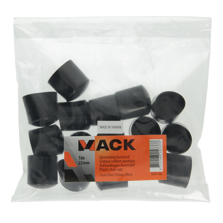 Afbeelding laden in galerijviewer, Mack 1047746 - opsteekdop kunststof zwart ø 22 mm 16 st pcs | 6 stuks