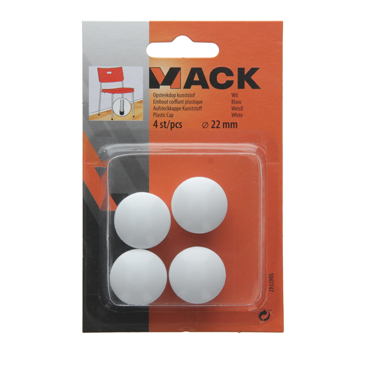 Afbeelding laden in galerijviewer, Mack 1047747 - opsteekdop kunststof wit ø 22 mm 4 st pcs | 6 stuks