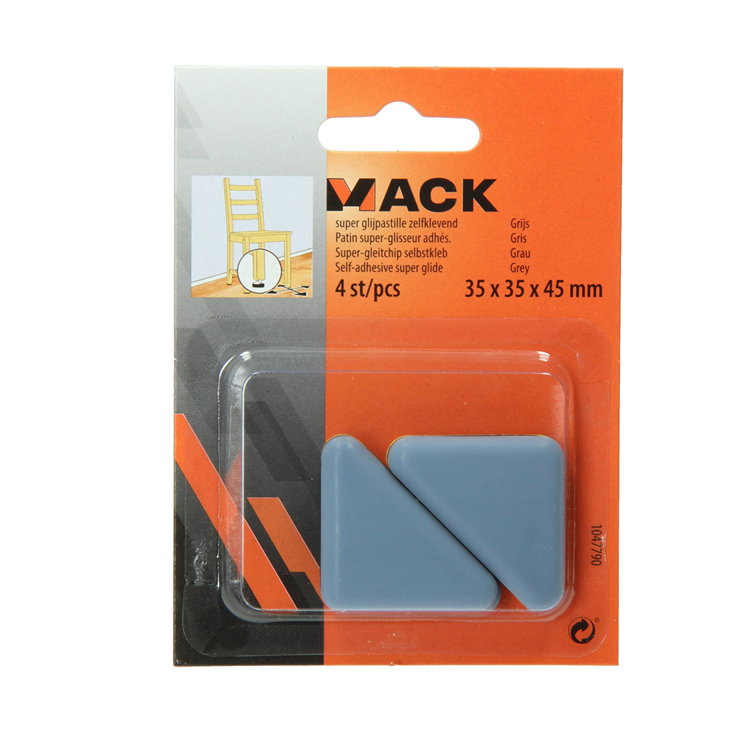 Chargez l'image dans la visionneuse de la galerie, Mack 1047790 - super glijpastille zelfklevendgrijs 35x35x45 mm 4 st pcs | 12 stuks