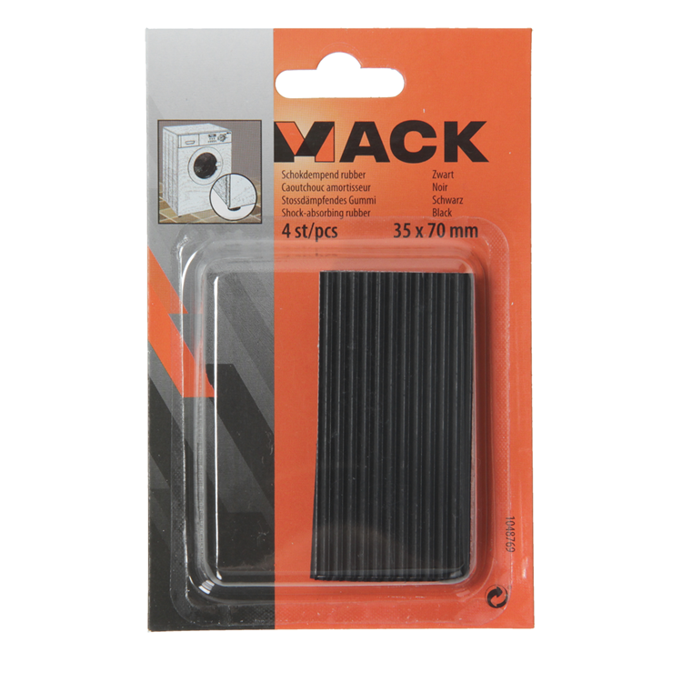 Afbeelding laden in galerijviewer, Mack 1048769 - schokdempend rubber zwart 35 x 70 mm 4 st pcs | 6 stuks