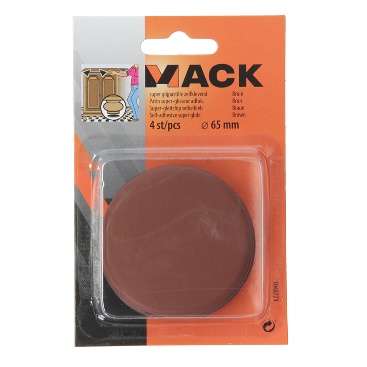 Afbeelding laden in galerijviewer, Mack 1048773 - super glijpastille zelfklevendbruin ø 65 mm 4 st pcs | 12 stuks