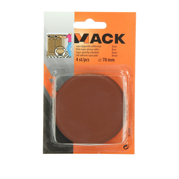 Afbeelding laden in galerijviewer, Mack 1048776 - super glijpastille zelfklevendbruin ø 70 mm 4 st pcs | 12 stuks