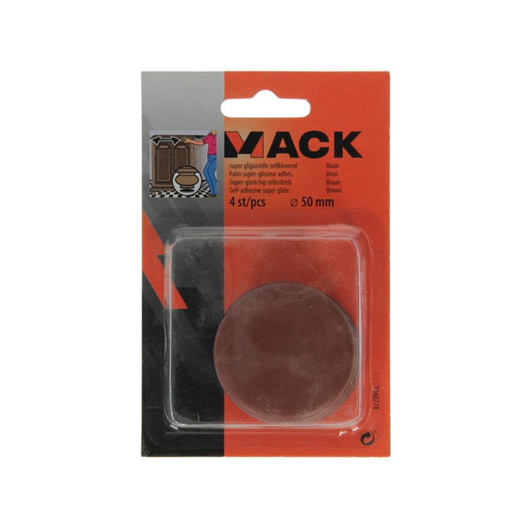 Afbeelding laden in galerijviewer, Mack 1048778 - super glijpastille zelfklevendbruin ø 50 mm 4 st pcs | 12 stuks