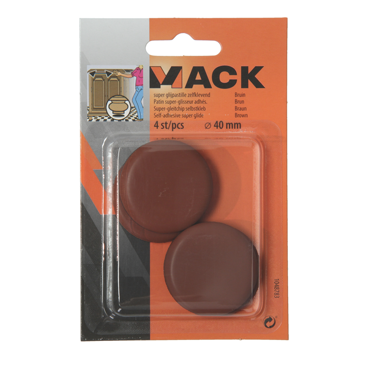 Afbeelding laden in galerijviewer, Mack 1048783 - super glijpastille zelfklevendbruin ø 40 mm 4 st pcs | 12 stuks