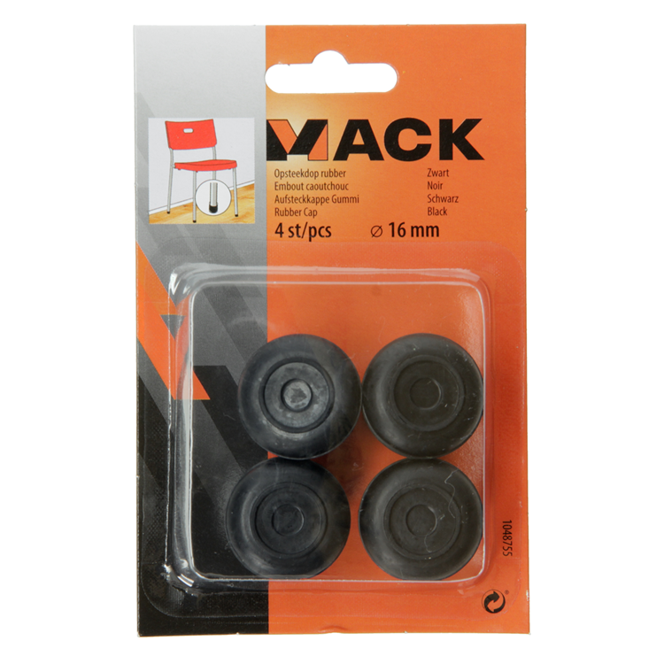 Chargez l'image dans la visionneuse de la galerie, Mack 1048755 - opsteekdop rubber zwart ø 16 mm 4 st pcs | 6 stuks