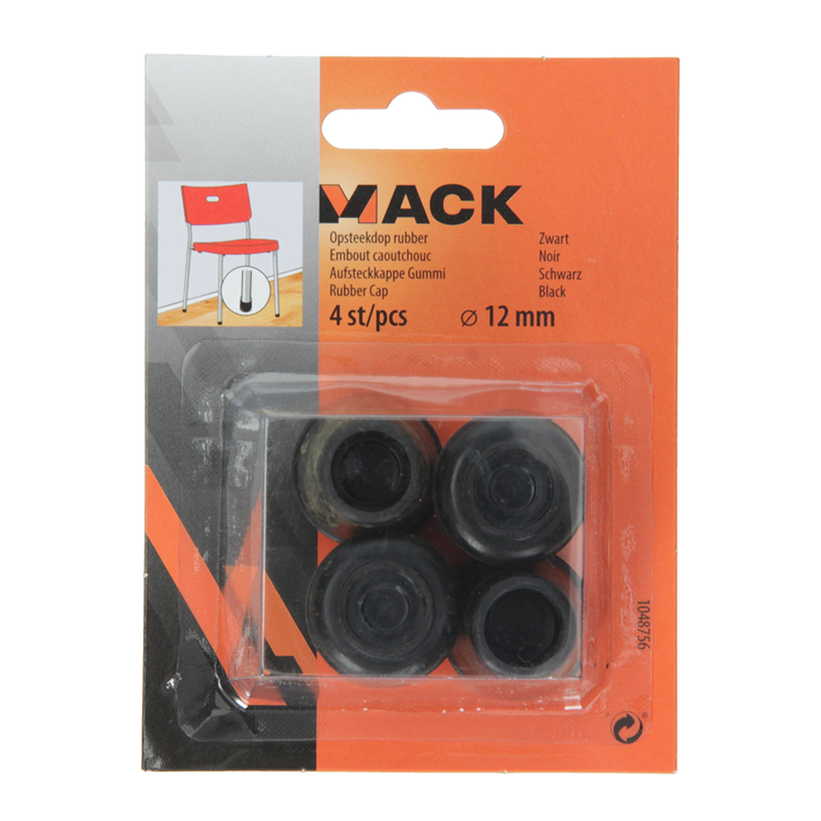 Afbeelding laden in galerijviewer, Mack 1048756 - opsteekdop rubber zwart ø 12 mm 4 st pcs | 6 stuks
