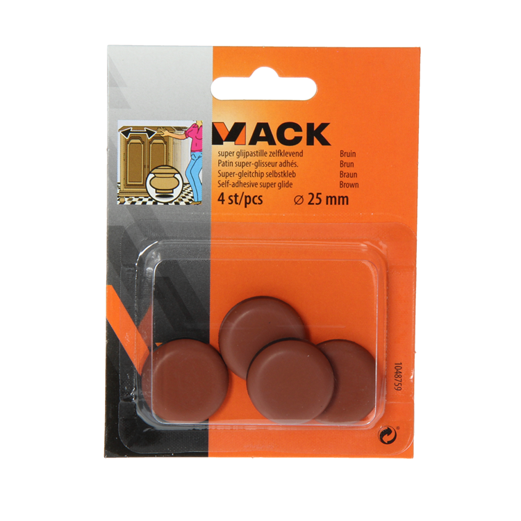 Afbeelding laden in galerijviewer, Mack 1048759 - super glijpastille zelfklevendbruin ø 25 mm 4 st pcs | 12 stuks