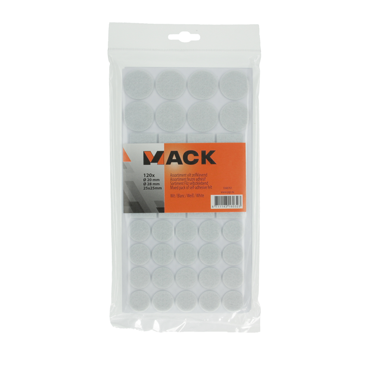 Afbeelding laden in galerijviewer, Mack 1048761 - assortiment zelfklevend vilt wit | 12 stuks