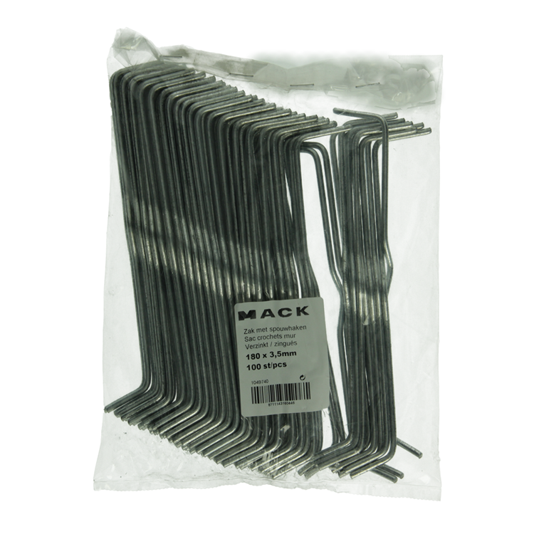 Afbeelding laden in galerijviewer, Mack 1049740 - zak met 100st spouwhaken verzinkt 180 x 3,5 | 5 stuks