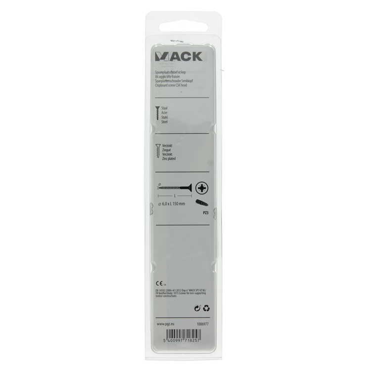 Afbeelding laden in galerijviewer, Mack 1006977 - spaanplaatschroef vz kop geelverzinkt 4st 6 x 150mm | 10 stuks