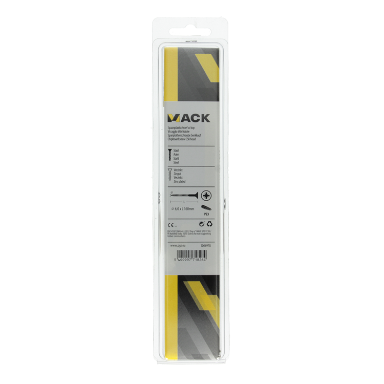 ギャラリービューアに画像をロードする, Mack 1006978 - spaanplaatschroef vz kop geelverzinkt 4st 6 x 160mm | 10 stuks