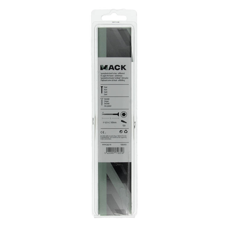 Afbeelding laden in galerijviewer, Mack 1006983 - spaanplschrf. vzkop-zelfb geelverzinkt 4st 6 x 160mm | 10 stuks
