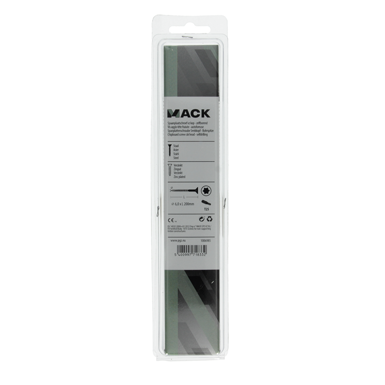Afbeelding laden in galerijviewer, Mack 1006985 - spaanplschrf. vzkop-zelfb geelverzinkt 4st 6 x 200mm | 10 stuks