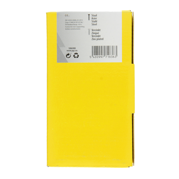 Afbeelding laden in galerijviewer, Mack 1006988 - spaanplaatschroef vz kop geelverzinkt 50st 6 x 150mm | 4 stuks