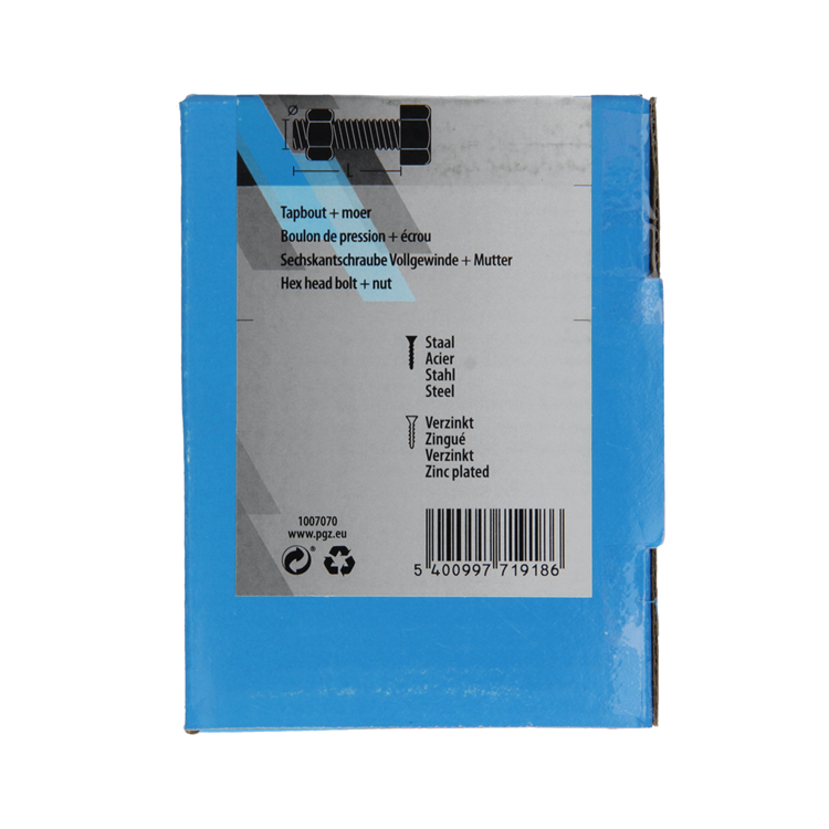 Afbeelding laden in galerijviewer, Mack 1007070 - tapbout + moer verzinkt 100 st 5 x 30 mm | 5 stuks