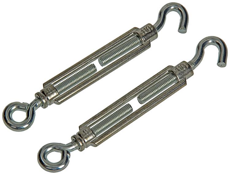 Afbeelding laden in galerijviewer, Mack 1008541 - 2 spanners oog + haak m8 x 110mm verzinkt | 10 stuks