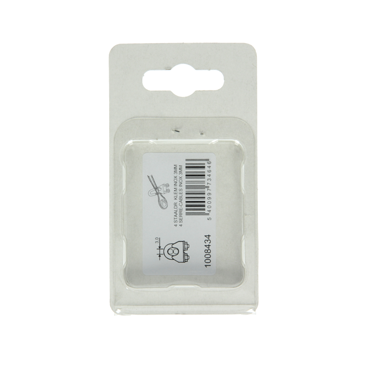 Afbeelding laden in galerijviewer, Mack 1008434 - 4 staaldraadklemmen 3mm inox | 10 stuks