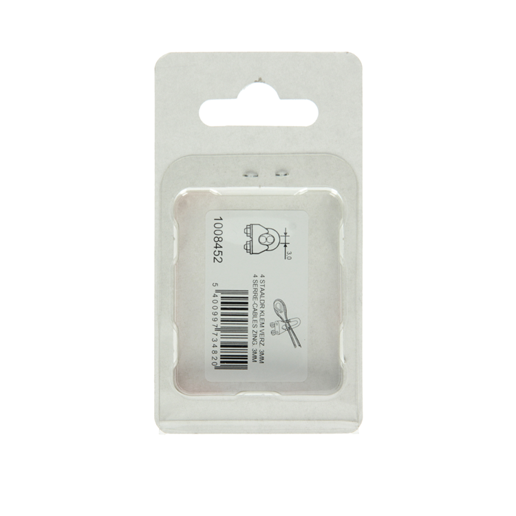Afbeelding laden in galerijviewer, Mack 1008452 - 4 staaldraadklemmen 3mm verzinkt | 10 stuks