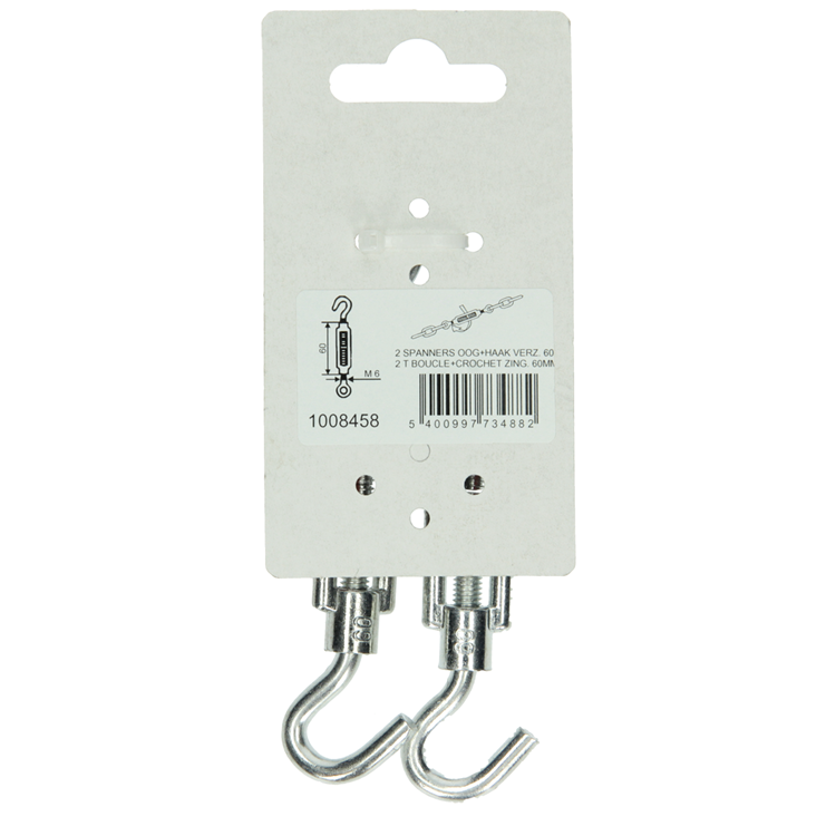 Chargez l'image dans la visionneuse de la galerie, Mack 1008458 - 2 spanners oog + haak m6 x 60mm verzinkt | 10 stuks