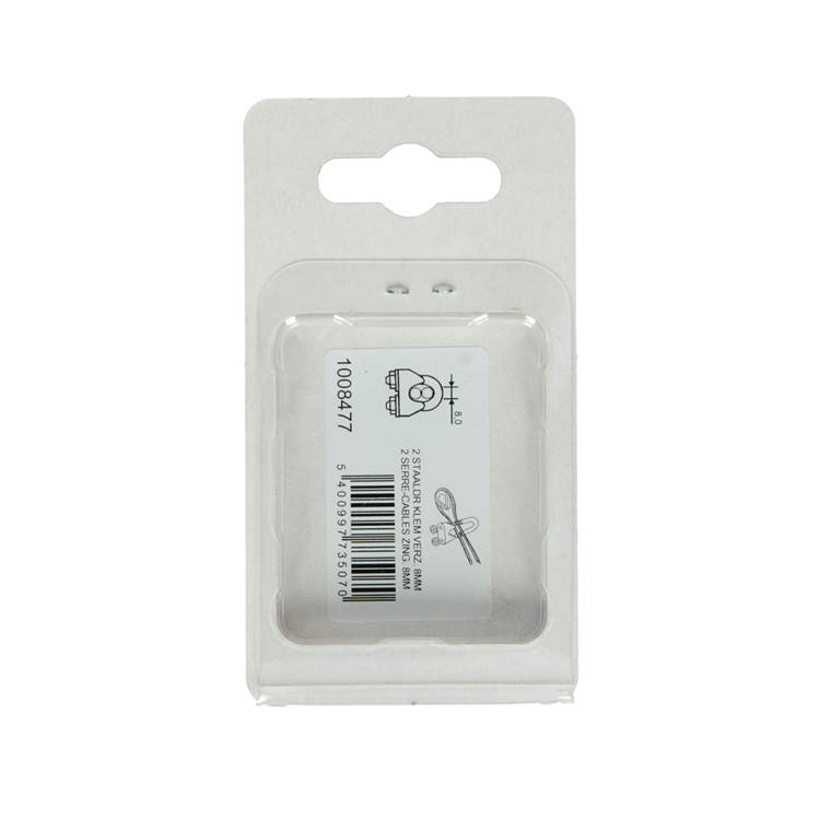 Afbeelding laden in galerijviewer, Mack 1008477 - 2 staaldraadklemmen 8mm verzinkt | 10 stuks