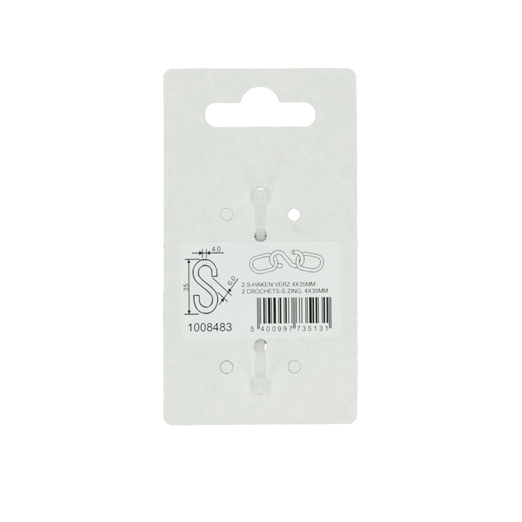 Afbeelding laden in galerijviewer, Mack 1008483 - 2 open s-haken 4,0 x 35mm verzinkt | 10 stuks