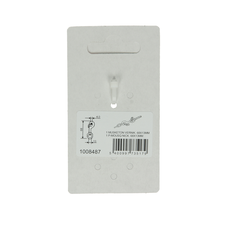 Afbeelding laden in galerijviewer, Mack 1008487 - 1 musketonhaak 13 x 68mm vernikkeld | 10 stuks