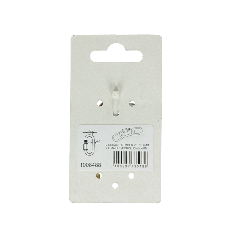 Afbeelding laden in galerijviewer, Mack 1008488 - 2 loze schakels + moer 4mm verzinkt | 10 stuks