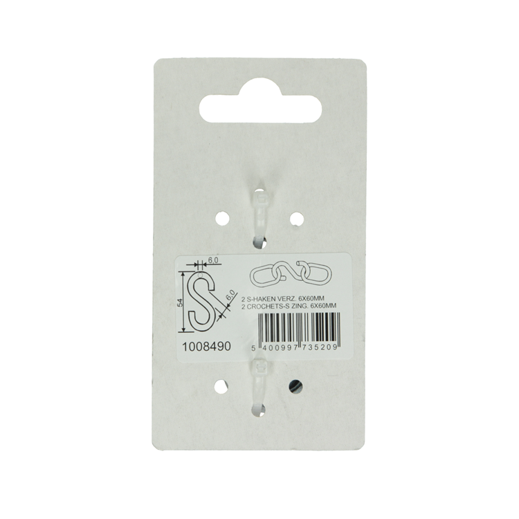 Afbeelding laden in galerijviewer, Mack 1008490 - 2 open s-haken 6,0 x 54 verzinkt | 10 stuks