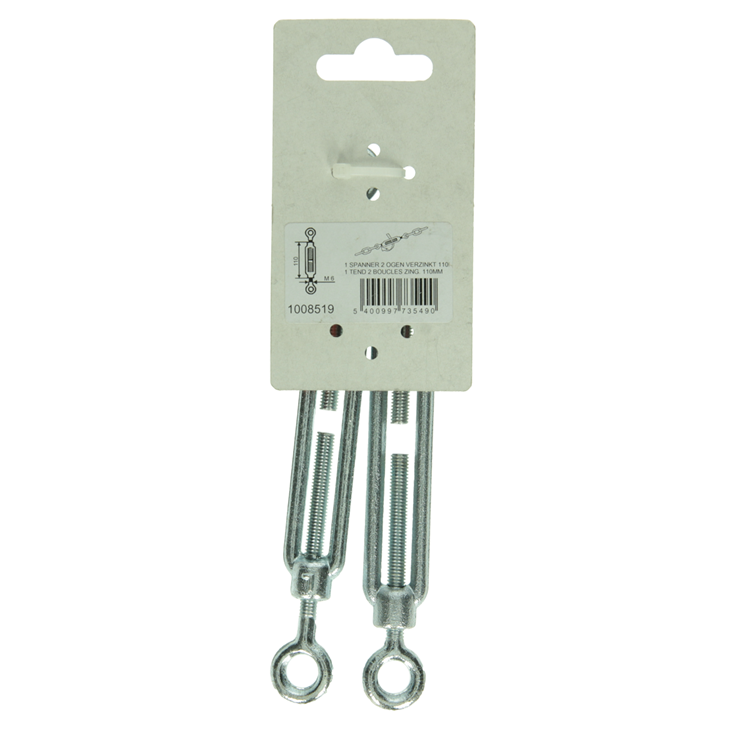 Chargez l'image dans la visionneuse de la galerie, Mack 1008519 - 2 spanners 2 ogen m6 x 60mm verzinkt | 10 stuks