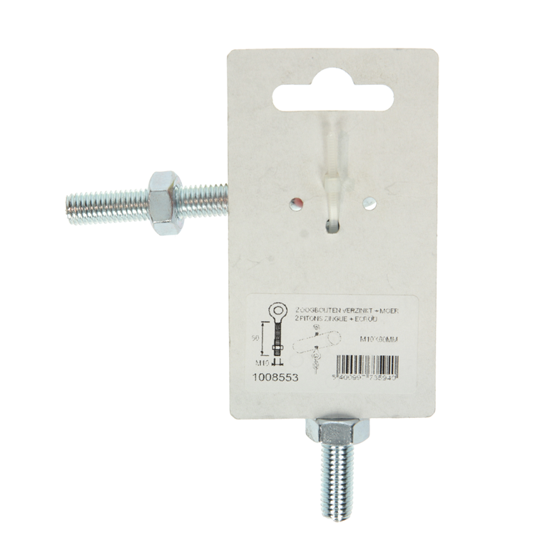 Afbeelding laden in galerijviewer, Mack 1008553 - 2 oogbouten + moer m10 x 60mm verzinkt | 10 stuks