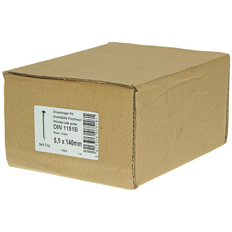 Afbeelding laden in galerijviewer, 1015656 - doos 5 kg. nagels platte kop 5,0x140 mm | 3 stuks