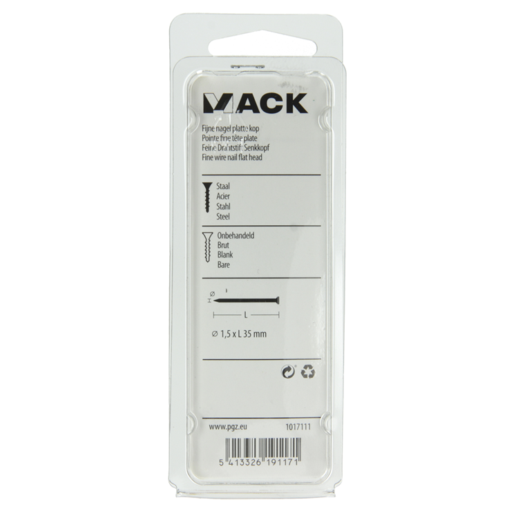 Chargez l'image dans la visionneuse de la galerie, Mack 1017111 - fijne nagel platte kop 85 gr 1,5 x 35 mm | 5 stuks