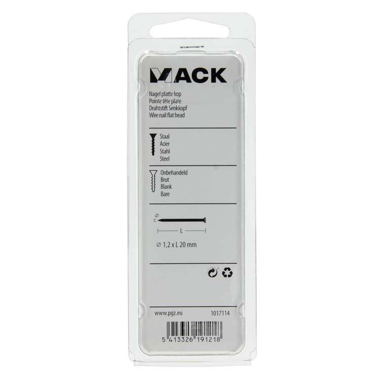 ギャラリービューアに画像をロードする, Mack 1017114 - nagel platte kop 90 gr 1,2 x 20 mm | 5 stuks