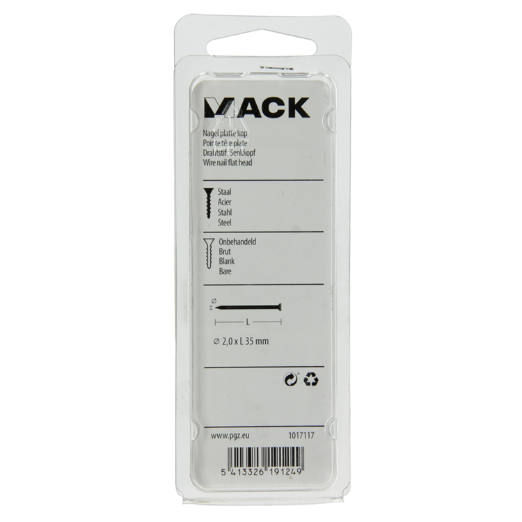 Afbeelding laden in galerijviewer, Mack 1017117 - nagel platte kop 100 gr 2,0 x 35 mm | 5 stuks