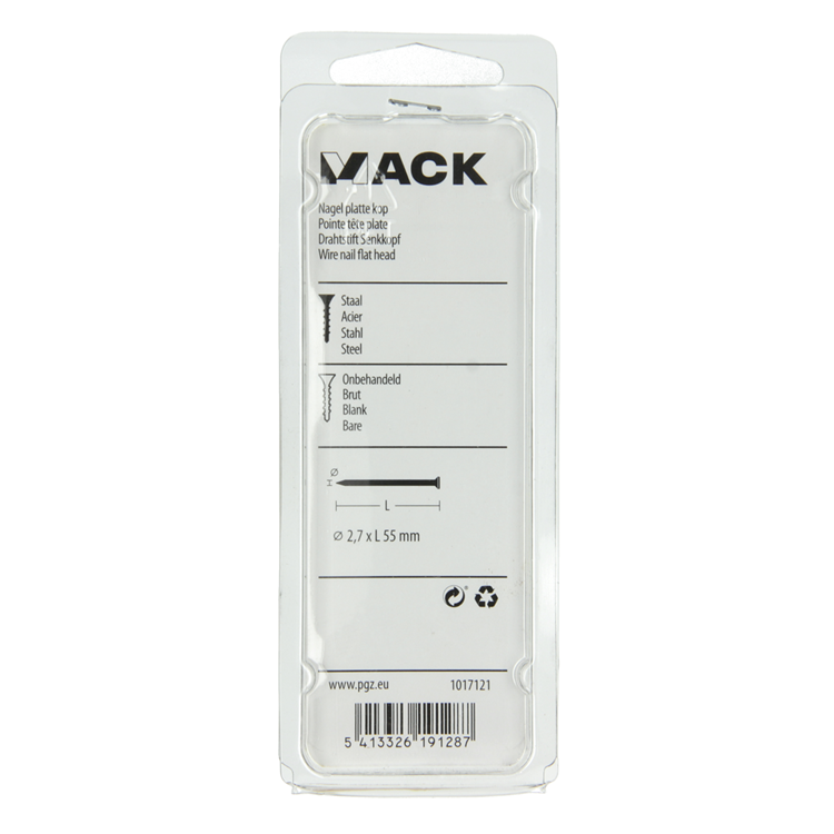 Afbeelding laden in galerijviewer, Mack 1017121 - nagel platte kop 120 gr 2,7 x 55 mm | 5 stuks