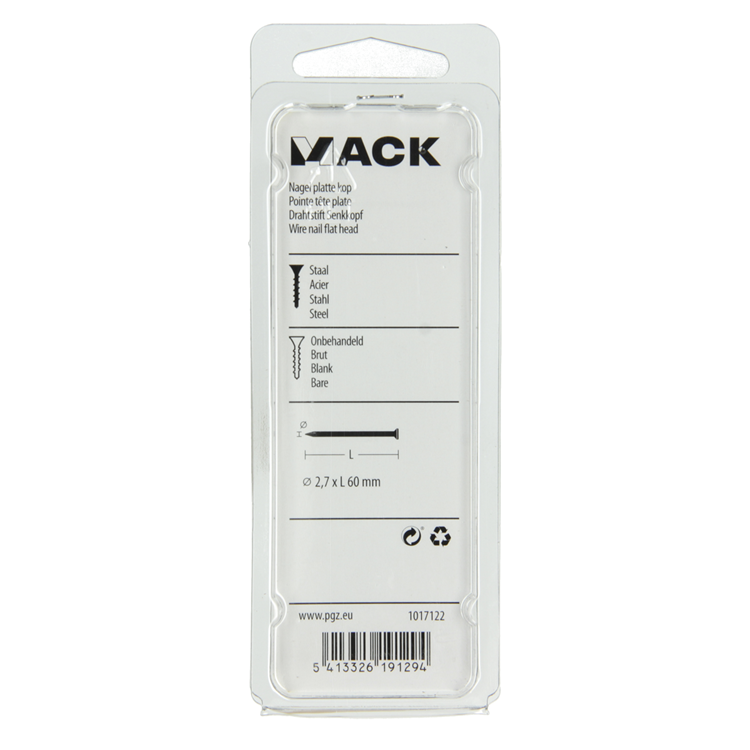 Afbeelding laden in galerijviewer, Mack 1017122 - nagel platte kop 120 gr 2,7 x 60 mm | 5 stuks