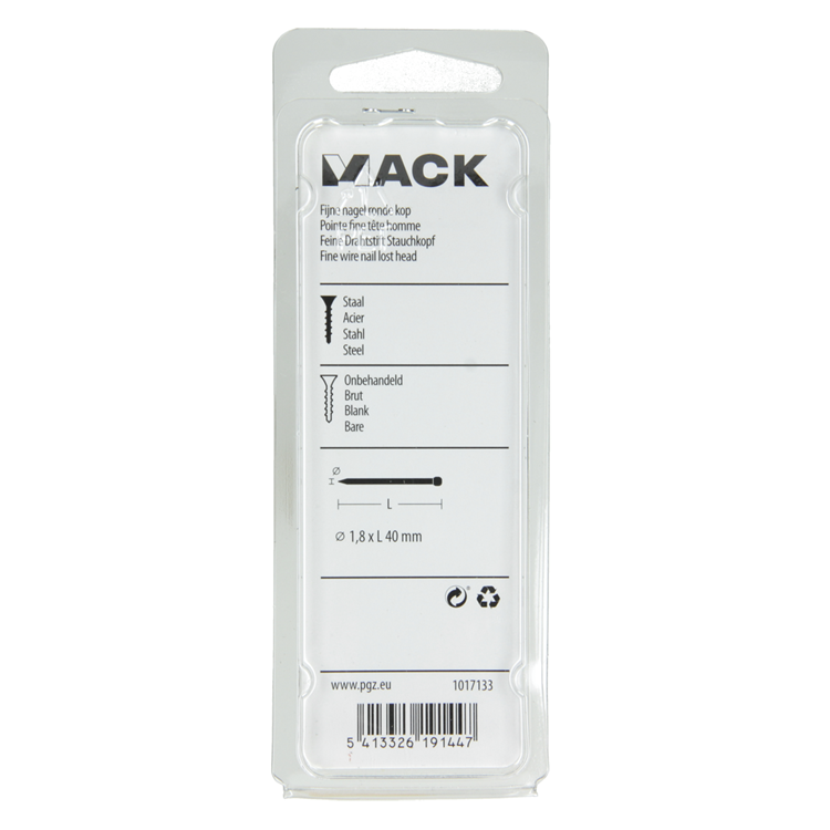 Afbeelding laden in galerijviewer, Mack 1017133 - fijne nagel ronde kop 85 gr 1,8 x 40 mm | 5 stuks