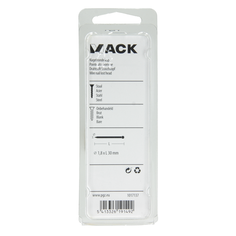 Afbeelding laden in galerijviewer, Mack 1017137 - nagel ronde kop 100 gr 1,8 x 30 mm | 5 stuks