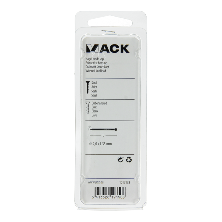 Afbeelding laden in galerijviewer, Mack 1017138 - nagel ronde kop 100 gr 2,0 x 35 mm | 5 stuks