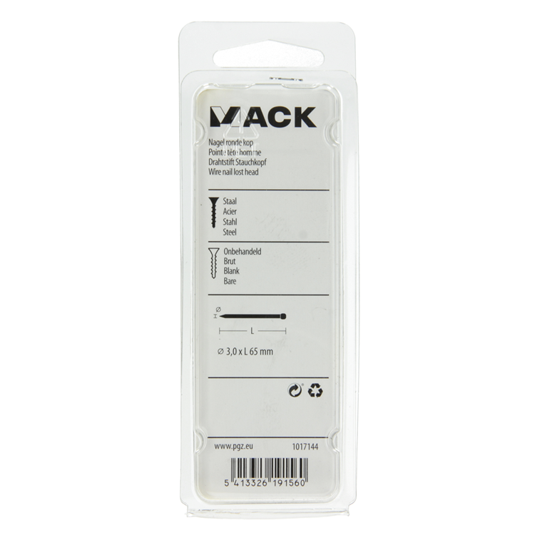 Laden Sie das Bild in Galerie -Viewer, Mack 1017144 - nagel ronde kop 150 gr 3,0 x 65 mm | 5 stuks