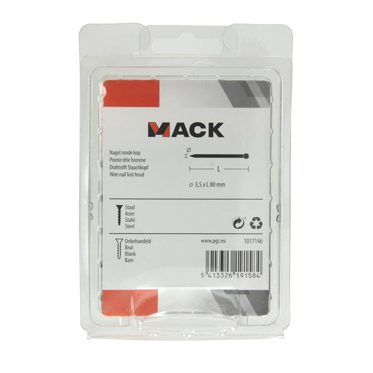Afbeelding laden in galerijviewer, Mack 1017146 - nagel ronde kop 180 gr 3,5 x 80 mm | 5 stuks