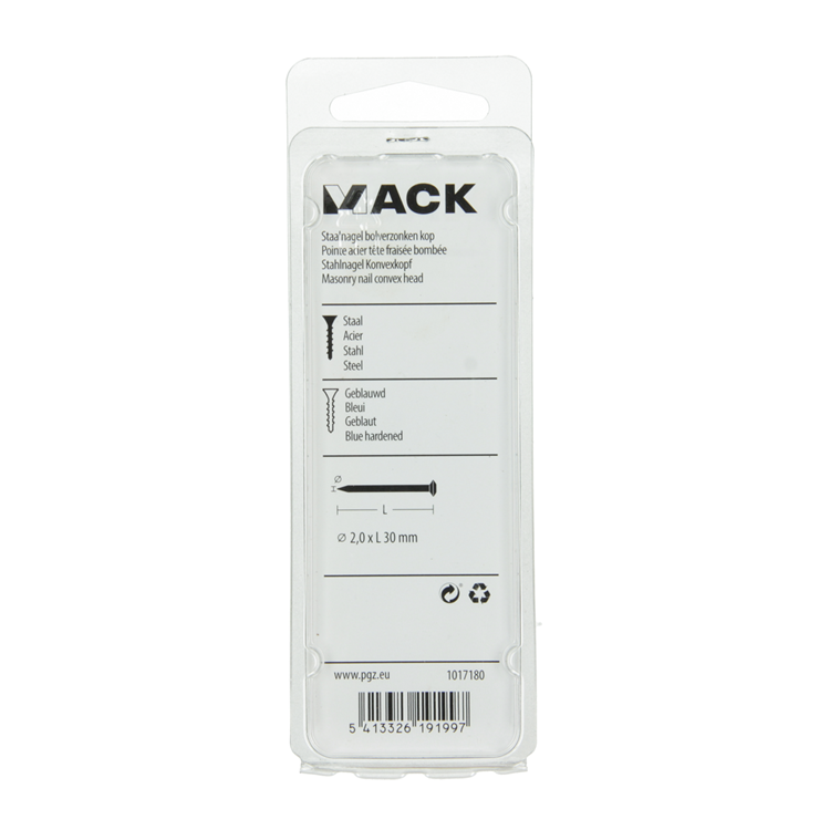 ギャラリービューアに画像をロードする, Mack 1017180 - staalnagel bvk staal geblauwd 45 gr 2,0 x 30 mm | 10 stuks