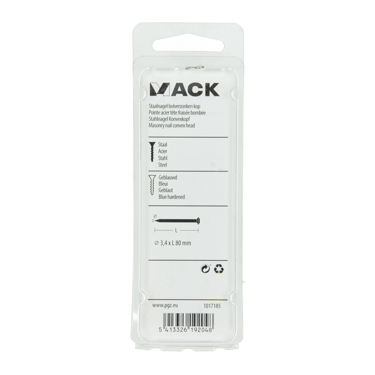 ギャラリービューアに画像をロードする, Mack 1017185 - staalnagel bvk staal geblauwd 45 gr 3,4 x 80 mm | 10 stuks